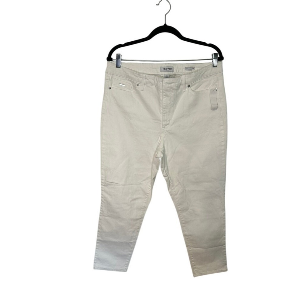 Nine West Gramercy Crop Jeans‎ Women's Size 14 Straight Leg Off White NWT